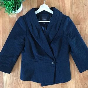 The Limited Navy Quilted Peplum Jacket/Blazer EUC